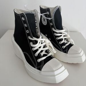 Converse Chuck 70 De‎ Luxe Wedge Shoes Womens 8 Black Platform A06478C EU 39